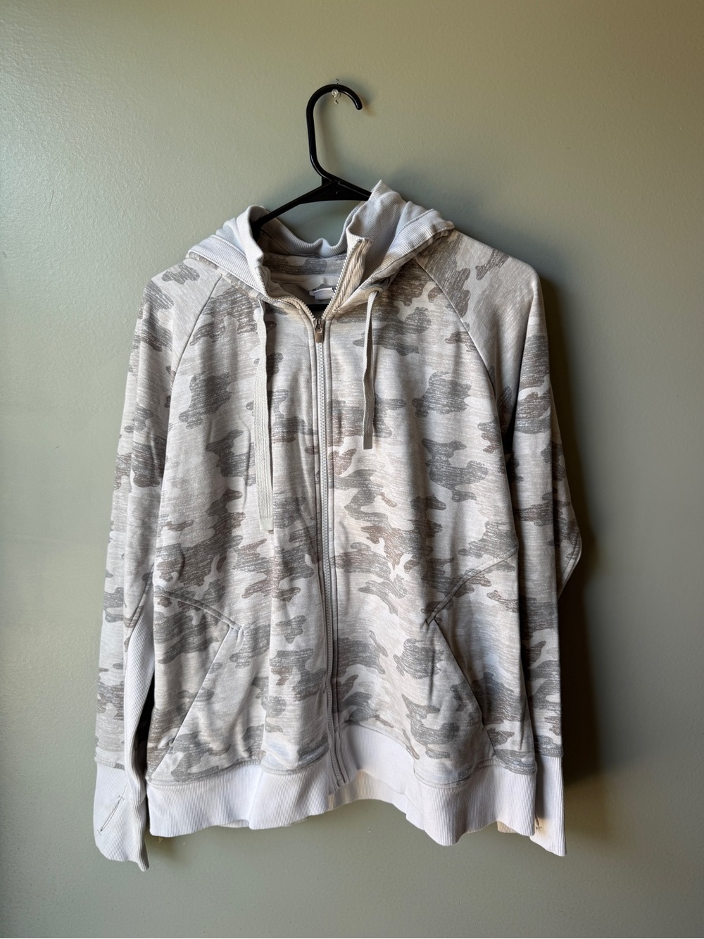 Athleta Gray Camo Full Zip Hoodie Jacket Size XL